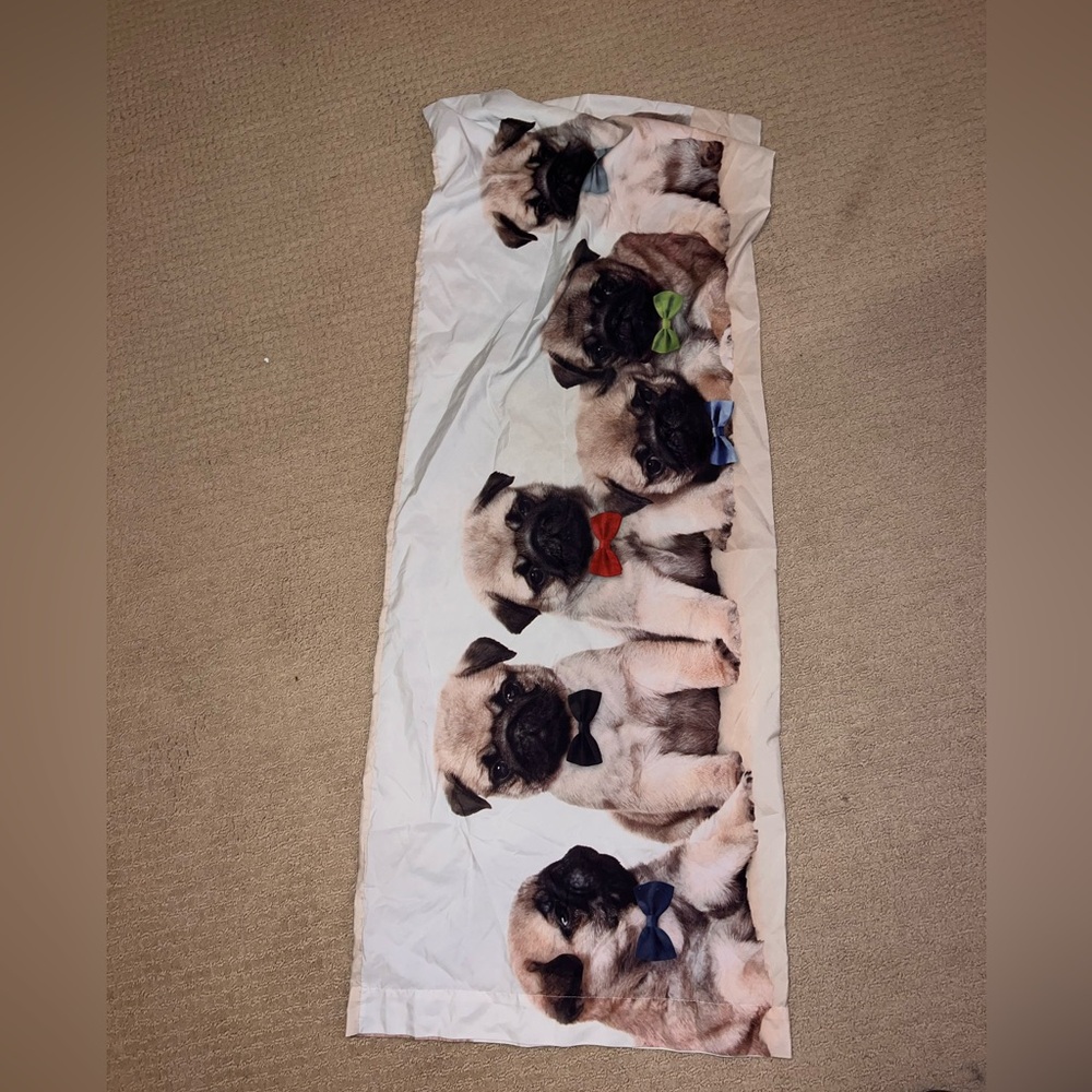 Pug print long pillow cover